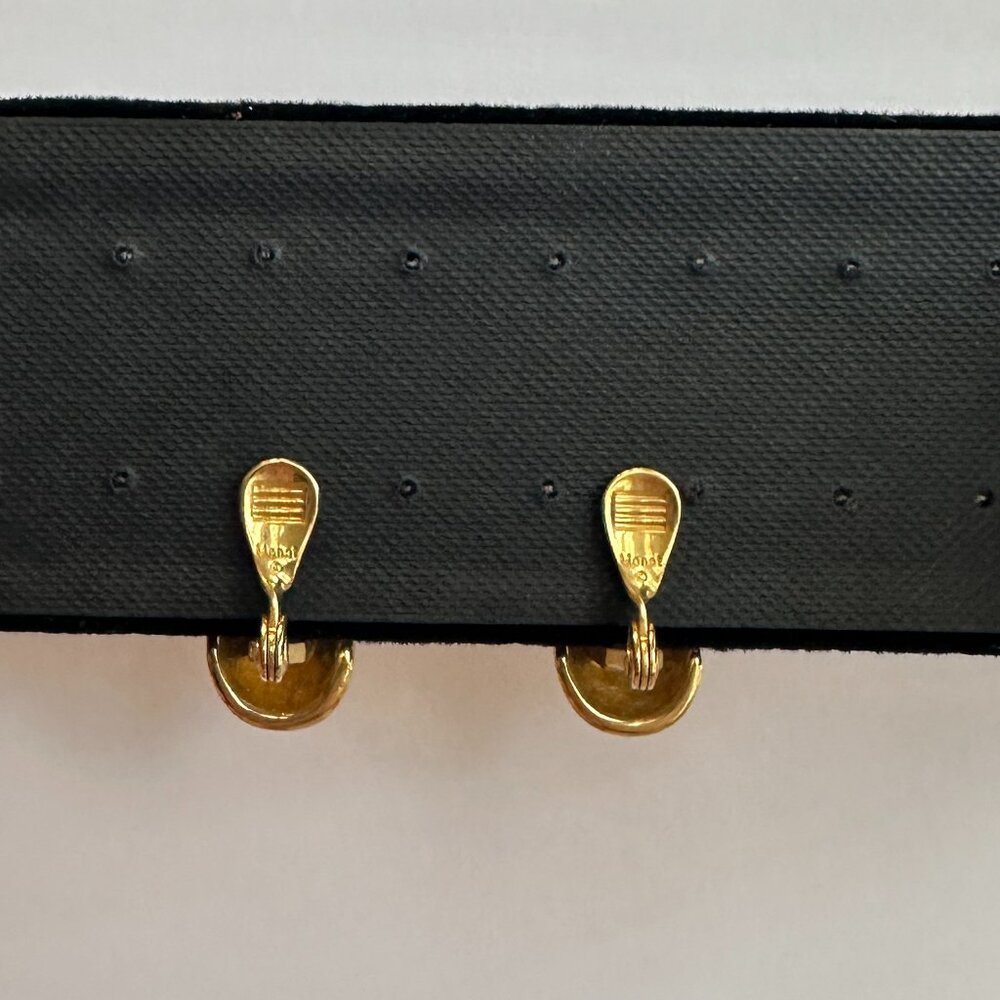 Gold Tone Vintage Clip Earrings - Picture 2 of 2